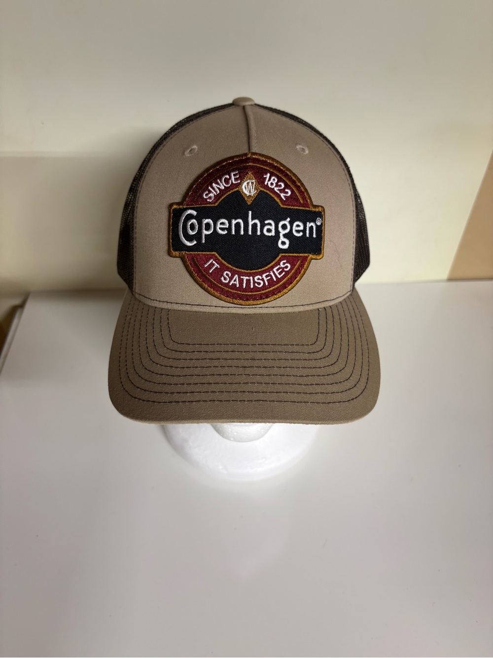 Copenhagen Retro Patch Tan & Brown Richardson  Trucker Hat